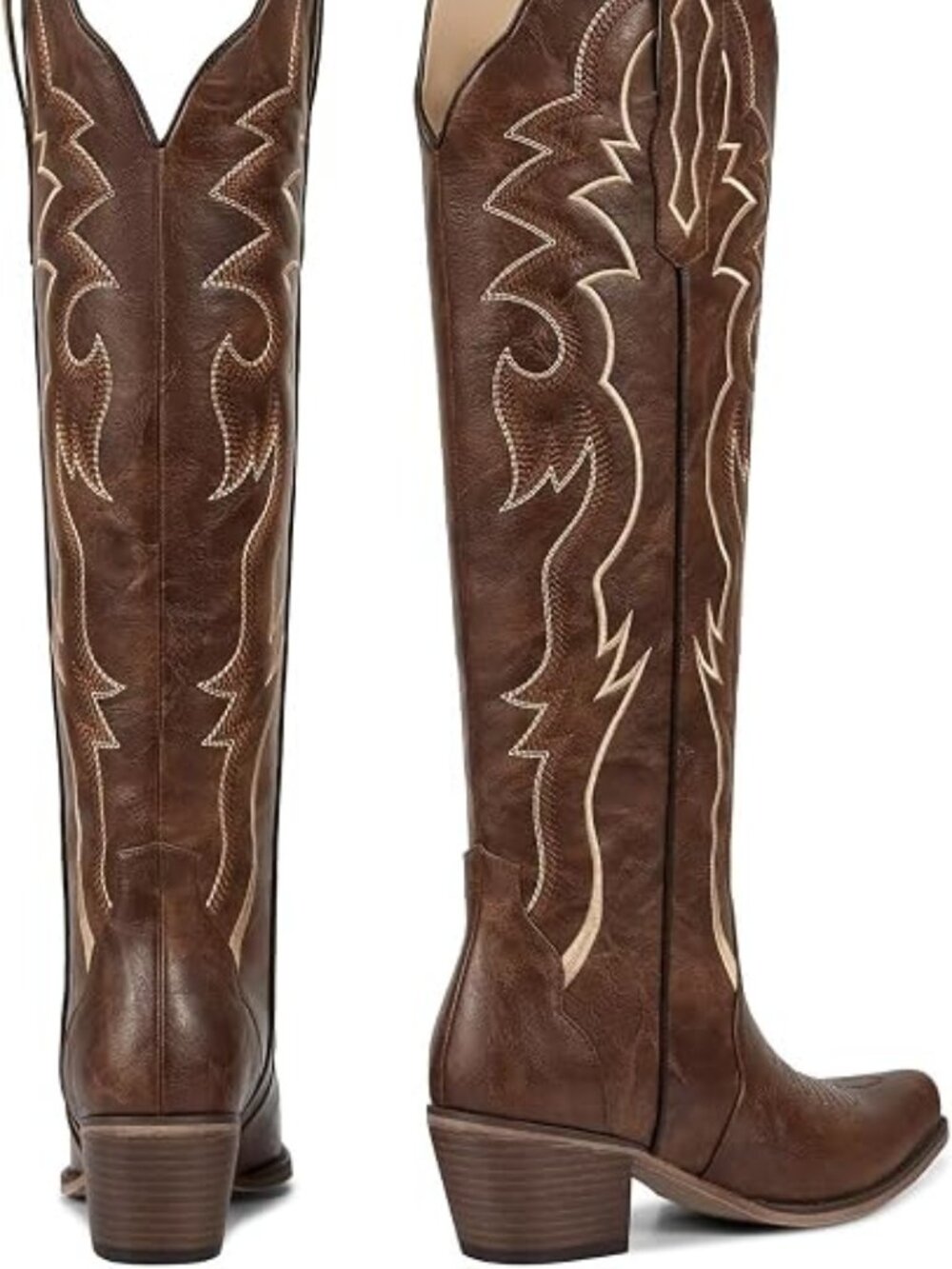 Cowboy Boots for Women Knee High, Low Heeled Stable and Comfortable